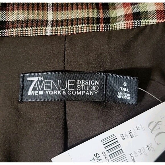 7th Avenue Design Studio Plaid Blazer Jacket S Tall Academia Fall Preppy New $89 - Picture 2 of 8